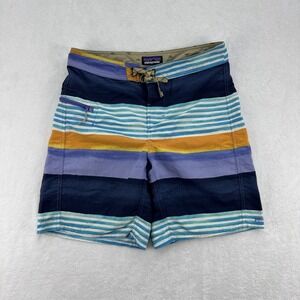 Patagonia Board Shorts Mens 31 Multicolor Striped Swim Trunks Drawstring Pocket